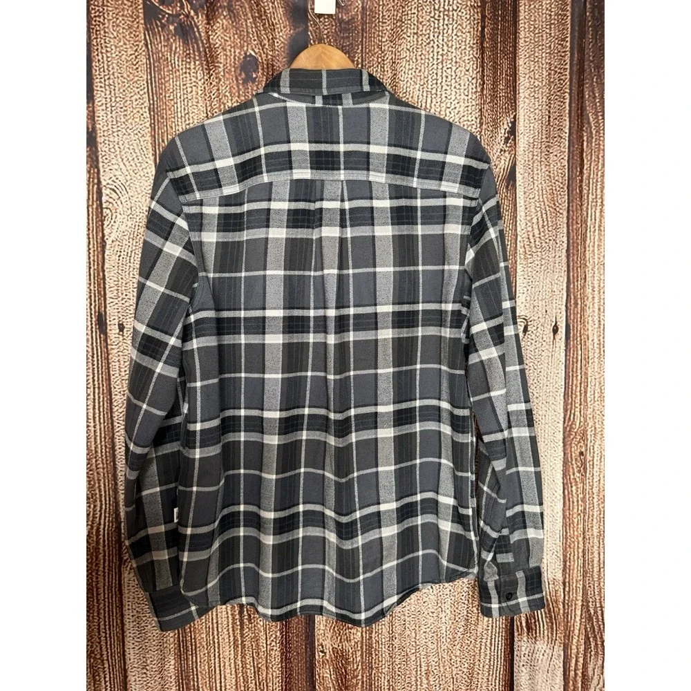 The North Face Mens Black Checkered Long Sleeve Button Up Shacket Size Medium